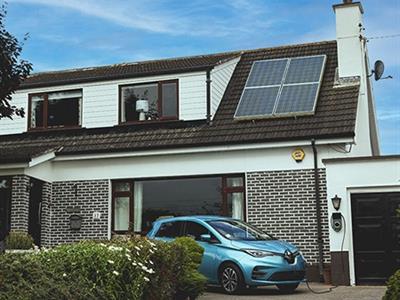 We're brighter together house and electric vehicle