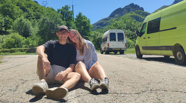 Jamie and Martha are travelling Europe in a van