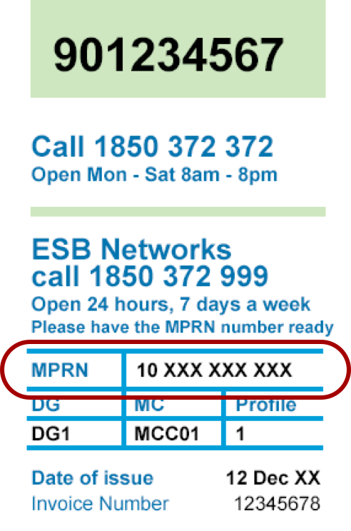 Your MPRN is an 11-digit number starting with 10