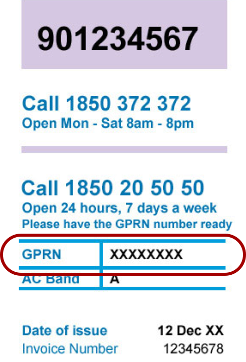 Your GPRN is a 7-digit number
